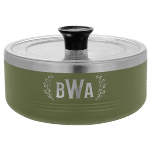 Olive Green Polar Camel 1 1/4 Quart Serving Bowl with Lid