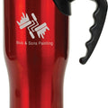 Red Laserable Stainless Steel 14 oz. Travel Mug with Handle