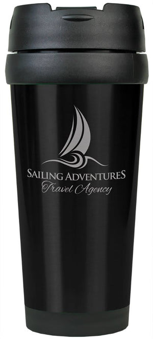 Black Laserable Stainless Steel 16 oz. Travel Mug without Handle
