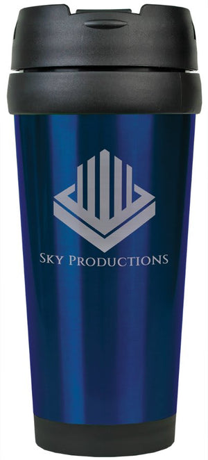 Blue Laserable Stainless Steel 16 oz. Travel Mug without Handle