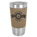 Light Brown Laserable Leatherette Tumbler with Clear Polar Camel 20 oz. Lid