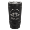 Black with Black/Silver Polar Camel 20 oz. Leatherette Tumbler with Slider Lid