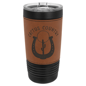 Black with Rawhide Polar Camel 20 oz. Leatherette Tumbler with Slider Lid