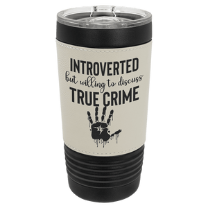 Black with White Polar Camel 20 oz. Leatherette Tumbler with Slider Lid