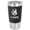 Black/White Tumbler with Silicone Grip and Clear Polar Camel 20 oz. Lid