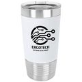 White/Black Tumbler with Silicone Grip and Clear 20 oz. Polar Camel Lid