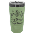 Polar Camel 20 oz. Summer Sage/Ghost Black ION-Plated Ringneck Tumbler with Slider Lid