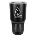 Polar Camel 30 oz. Full Black Ringneck Tumbler with Logo Lid