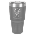 Polar Camel 30 oz. Dark Gray Vacuum Ringneck Tumbler with Logo Lid