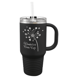 Polar Camel 32 oz. Black Travel Mug with Snap Lid & Straw