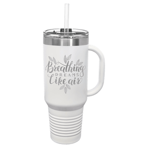 White Polar Camel 40 oz. Travel Mug with Snap Lid & Straw