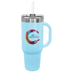 Light Blue Polar Camel 40 oz. Travel Mug with Snap Lid & Straw