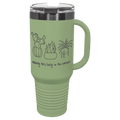 Polar Camel 40 oz. Summer Sage/Ghost Black Travel Mug with Handle & Straw