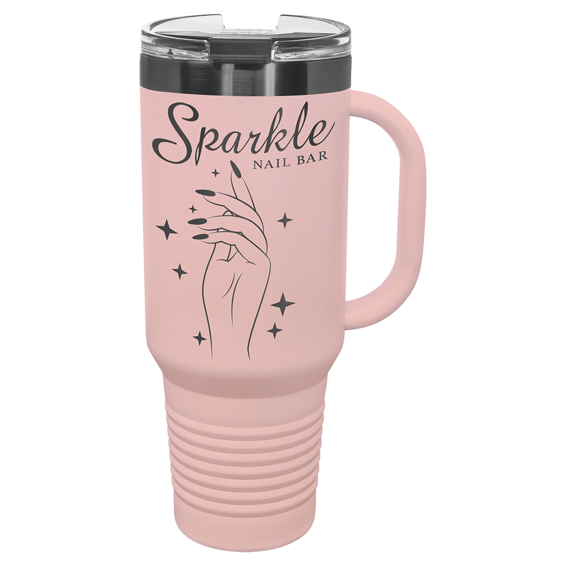 Blush/Ghost Black Polar Camel 40 oz. Travel Mug with Handle & Straw