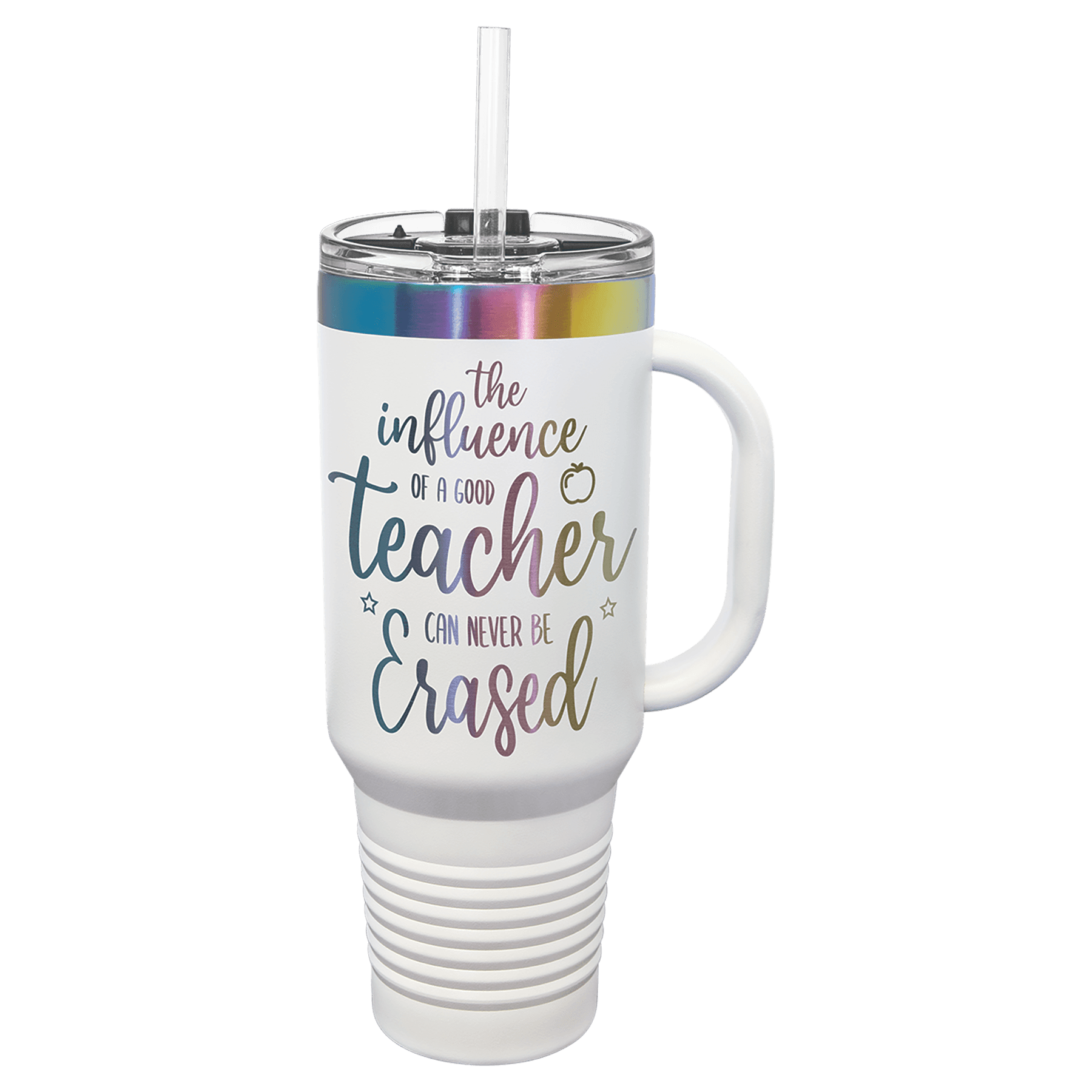 White/Prism Polar Camel 40 oz. Travel Mug with Handle & Straw