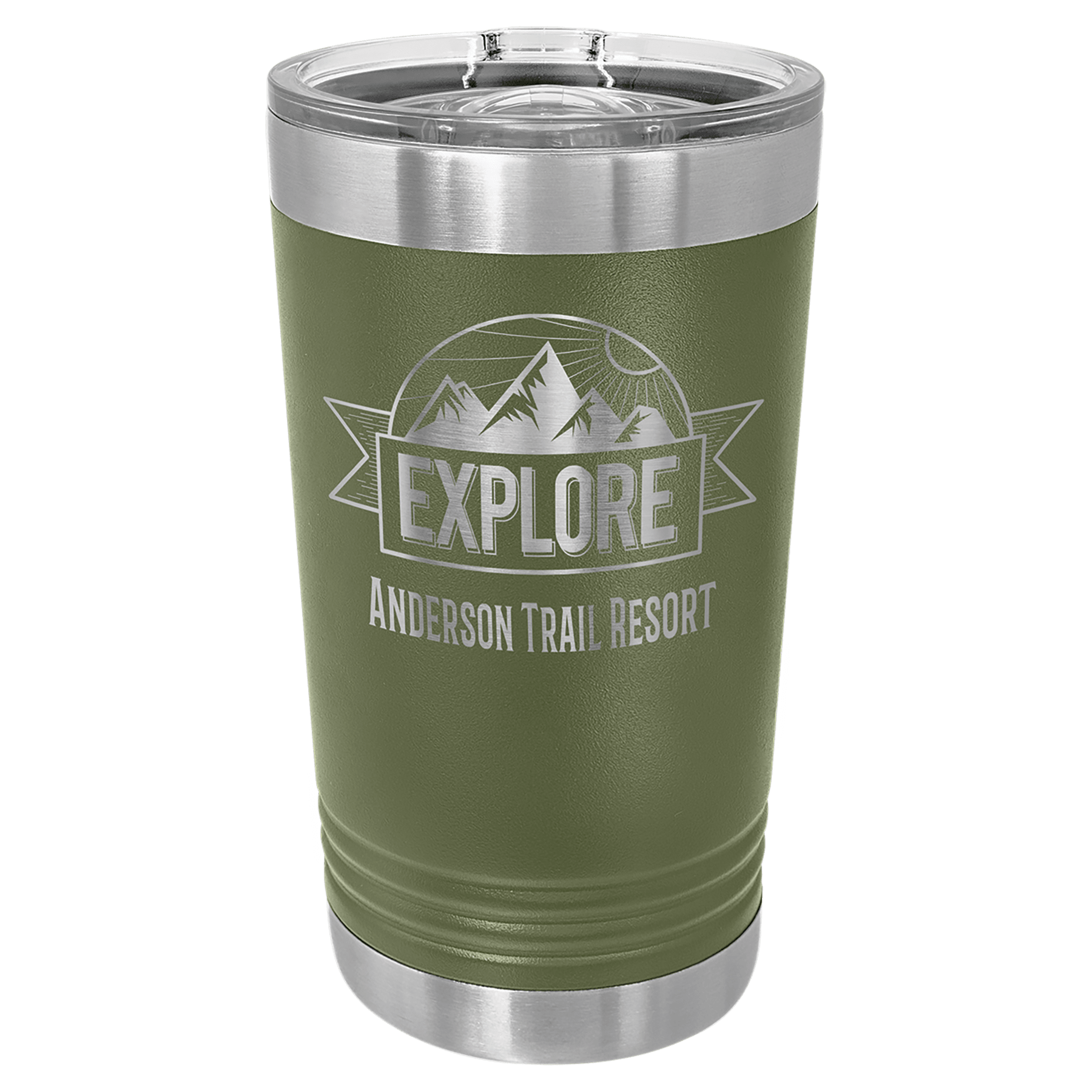 Polar Camel Olive 16 oz. Pint with Slider Lid