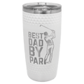Polar Camel 20 oz. White Golf Tumbler - Smooth Center with Dimples and Slider Lid