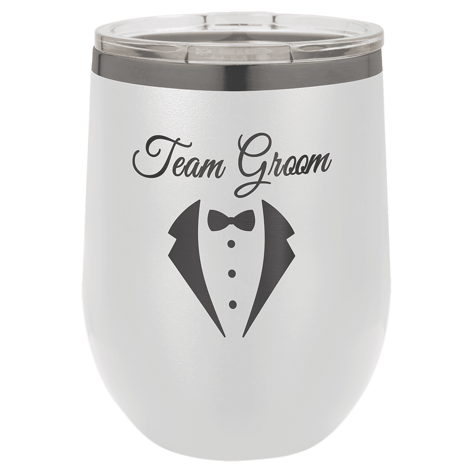 White/Ghost Black Polar Camel 12 oz. Stemless Wine Tumbler