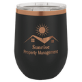 Black/Rose Gold Polar Camel 12 oz. Stemless Wine Tumbler