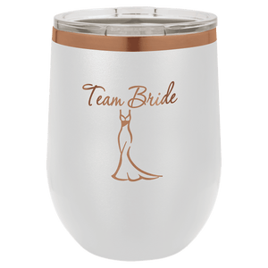 White/Rose Gold Polar Camel 12 oz. Stemless Wine Tumbler
