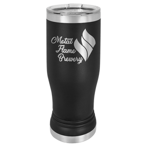 Black 14 oz. Polar Camel Pilsner with Clear Lid