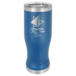 Royal Blue 14 oz. Polar Camel Pilsner with Clear Lid