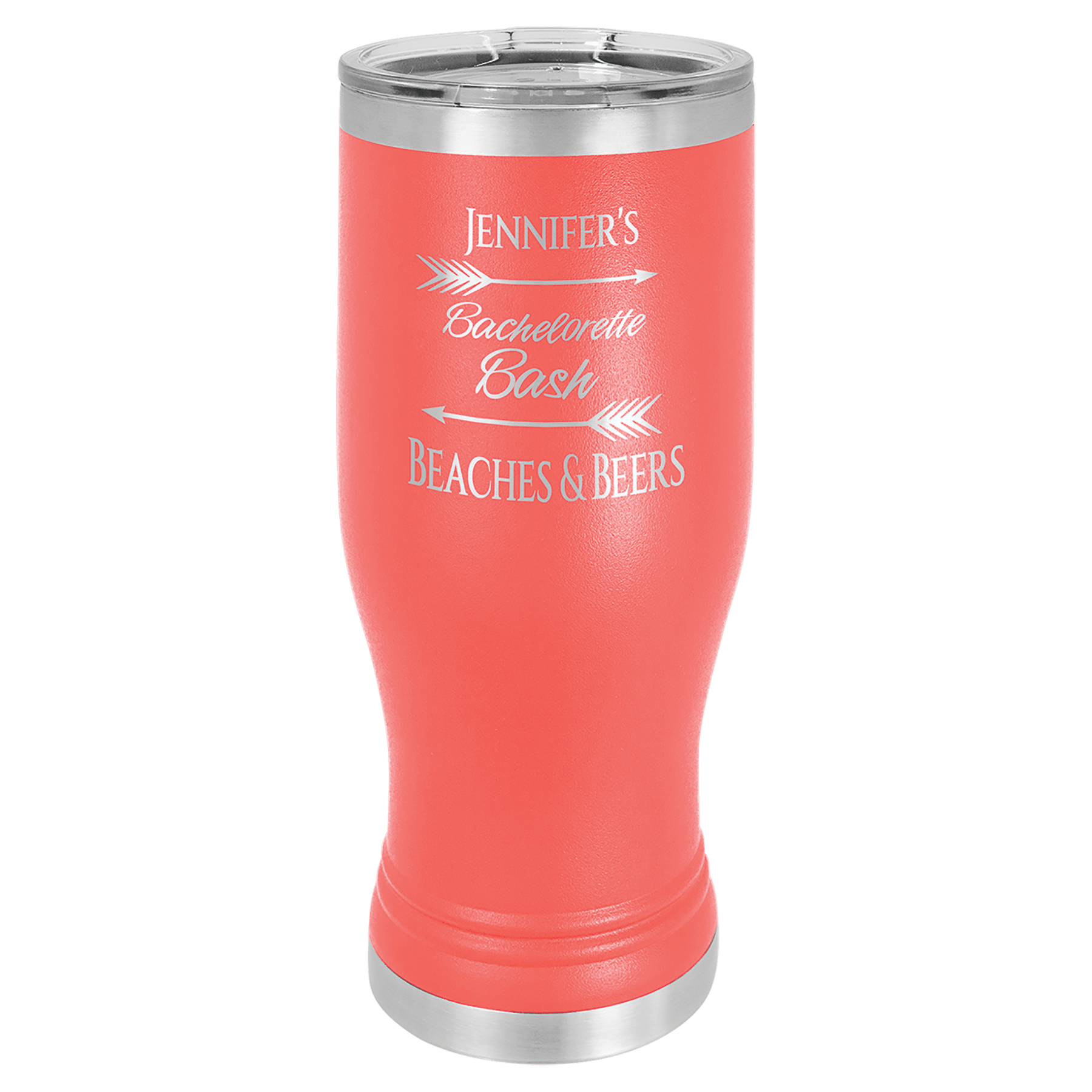 Coral 20 oz. Polar Camel Pilsner with Clear Polar Camel Lid