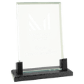 8" Rectangle Glass with Black Marble Base