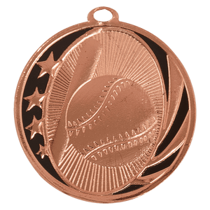 Bright Bronze 2" Baseball/Softball Laserable MidNite Star Medal