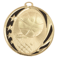 Bright Gold 2" Basketball Laserable MidNite Star Medal