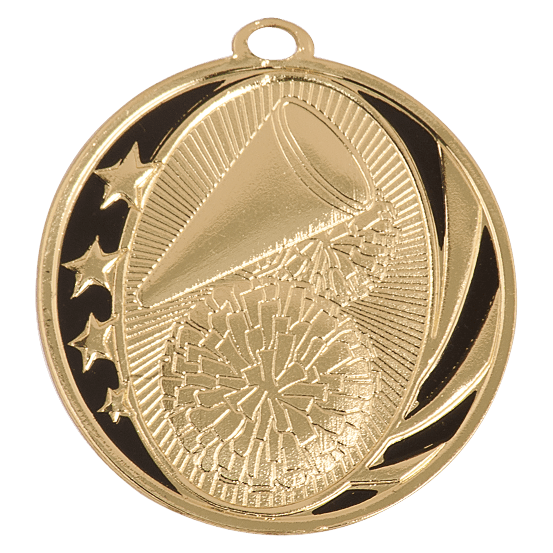 Bright Gold 2" Cheer Laserable MidNite Star Medal