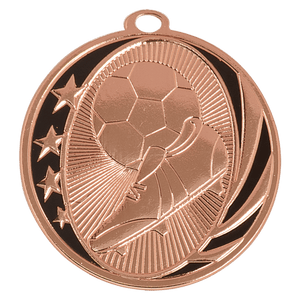 Bright Bronze 2" Soccer Laserable MidNite Star Medal