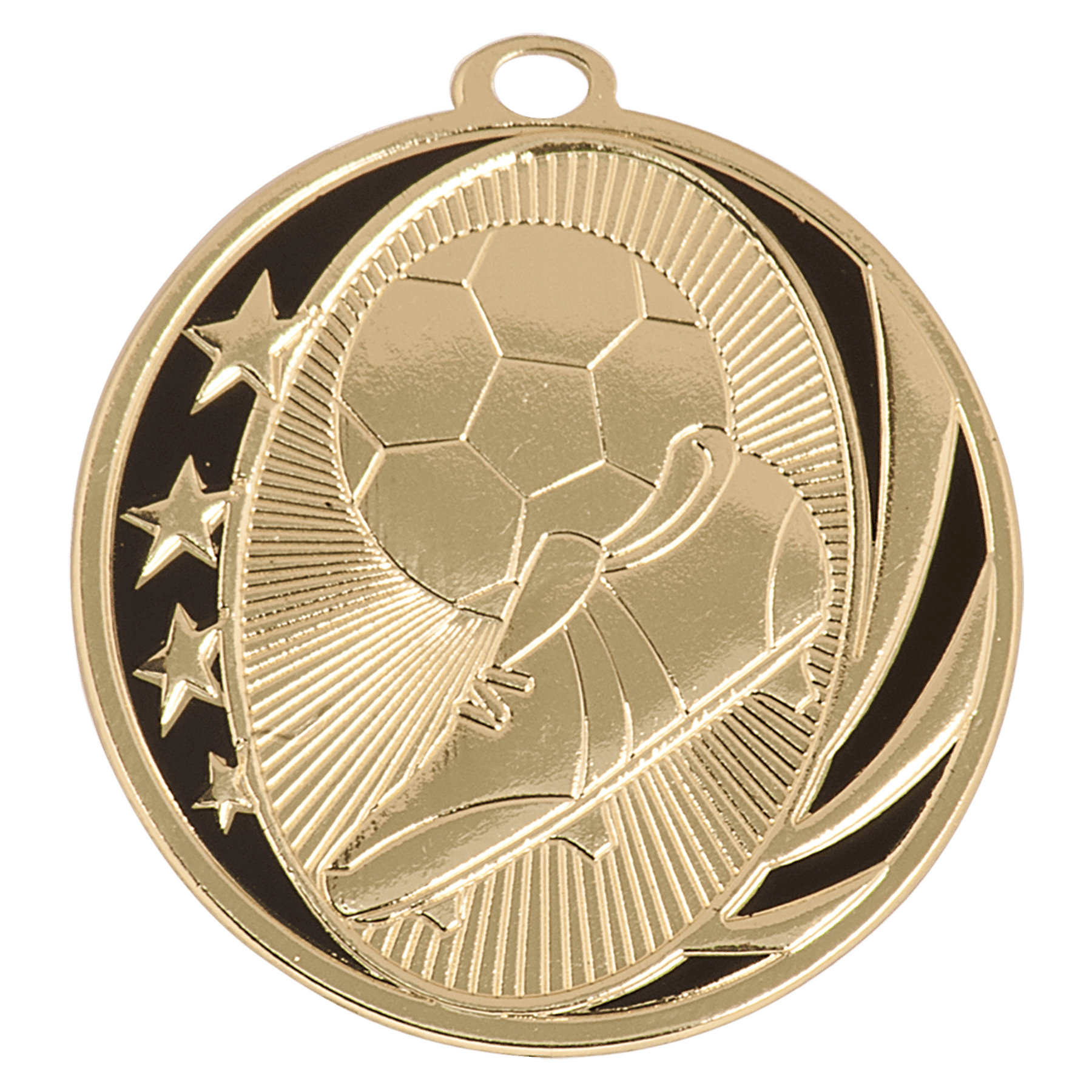Bright Gold 2" Soccer Laserable MidNite Star Medal