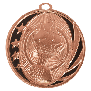 Bright Bronze 2" Torch Laserable MidNite Star Medal