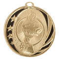 Bright Gold 2" Torch Laserable MidNite Star Medal