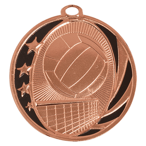 Bright Bronze 2" Volleyball Laserable MidNite Star Medal