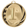 2" Bright Gold 1st Place Laserable MidNite Star Medal