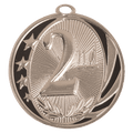 2" Bright Silver 2nd Place Laserable MidNite Star Medal
