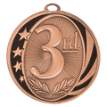 2" Bright Bronze 3rd Place Laserable MidNite Star Medal