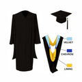 Master’s Gown with Hood for Graduation Ceremony