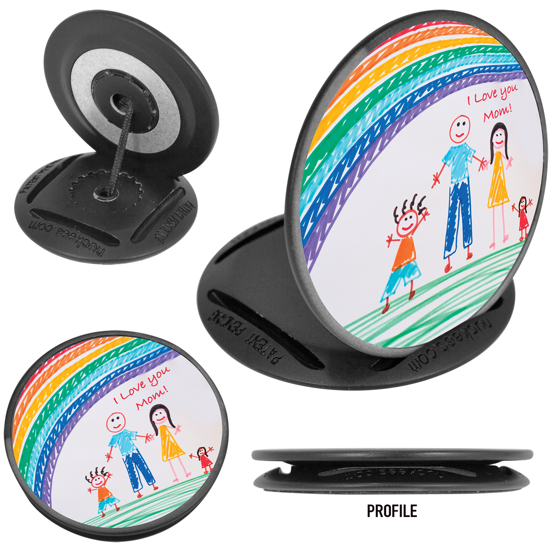 1 1/2" Black Nuckees Phone & Tablet Holder (Insert not included)