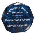 5" Blue Marble Octagon Award Acrylic