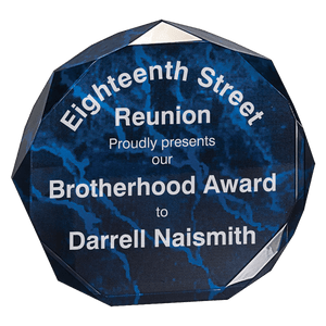 Blue 6" Marble Octagon Acrylic Award
