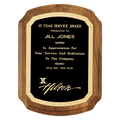 9" x 12" American Walnut Plaque with Gold Florentine Border Design LaserFX Plate