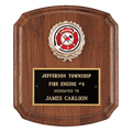 7" x 8" American Walnut Plaque with Gold Border Black Laserable Brass Plate and 2" Insert Holder- Witney Series (2" Inserts Sold Separately)