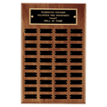 13" x 20"/Plates 7/8" x 2 1/2" American Walnut 40 Plate Perpetual Plaque with Black Brass Plates