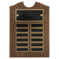 9" x 12" American Walnut Roster Plaque w/ 12 Plates