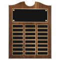 11" x 15" American Walnut Roster Plaque w/ 24 Plates
