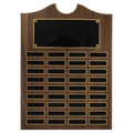 14" x 20" American Walnut Roster Plaque w/ 36 Plates