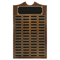 14" x 25" American Walnut Roster Plaque w/ 60 Plates